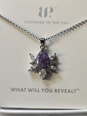 The Spider Necklace 18"+2.5"Extender Lab Amethyst And Ice Crystal Hematite Plate